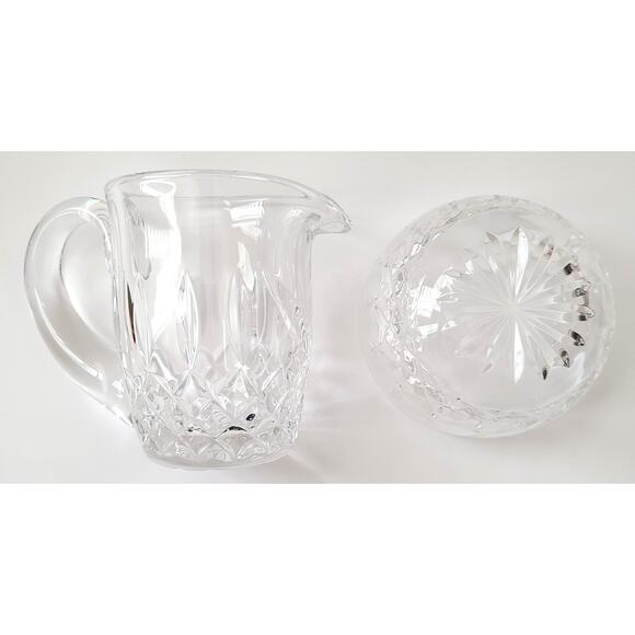 Waterford Cut Crystal Open Sugar and Creamer Set Lismore Pattern CIB - Picture 5 of 10